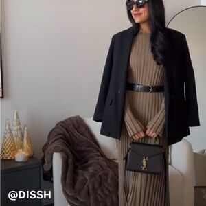 DISSH Taupe Ribbed Knit midi dress